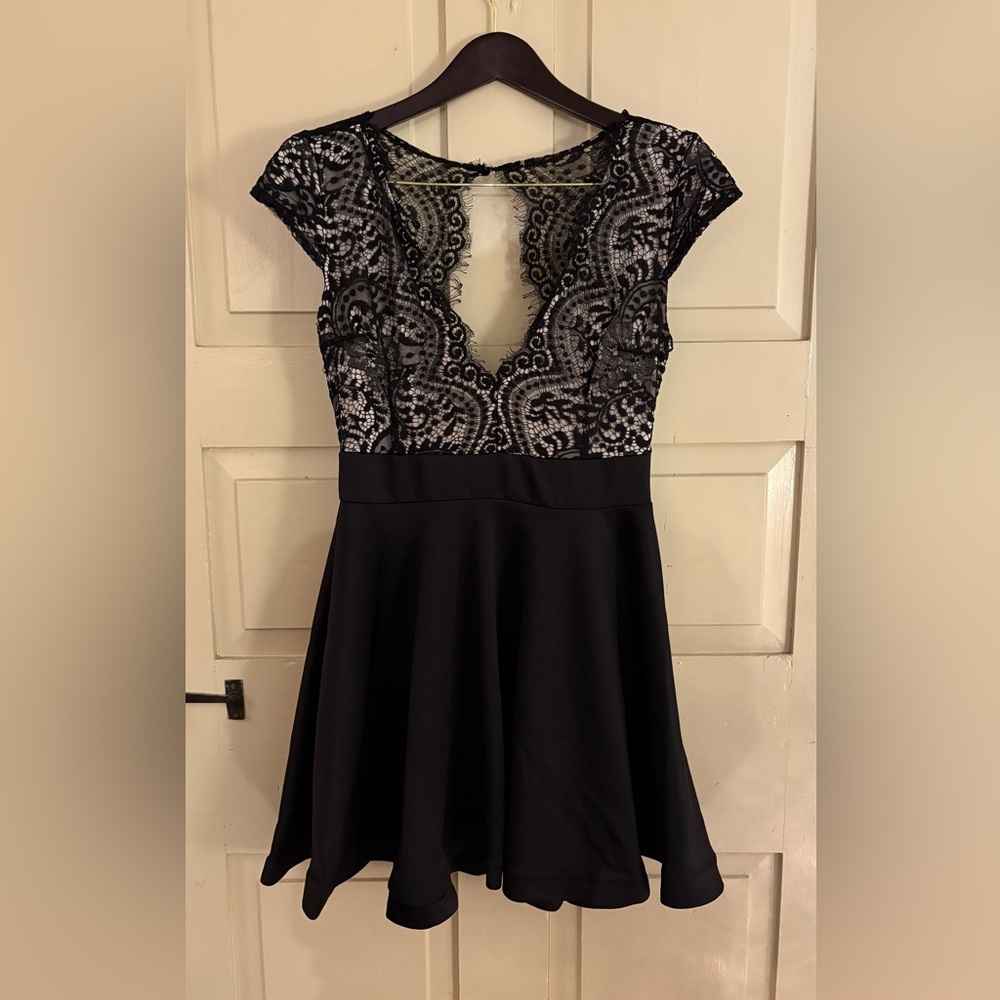 Elegant Black Eyelash Lace Dress